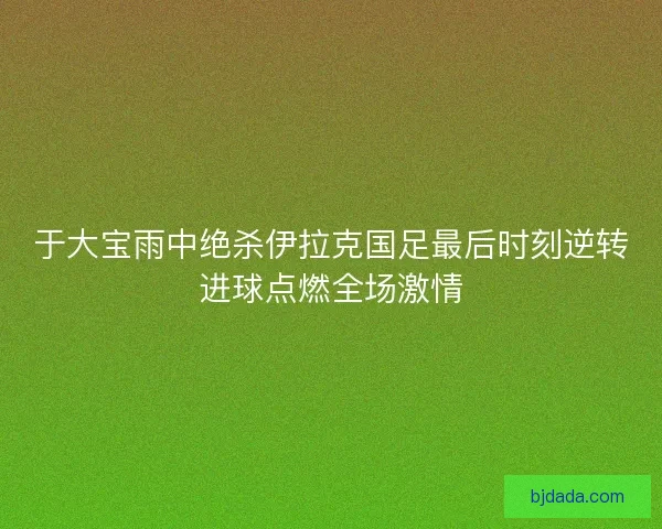 于大宝雨中绝杀伊拉克国足最后时刻逆转进球点燃全场激情